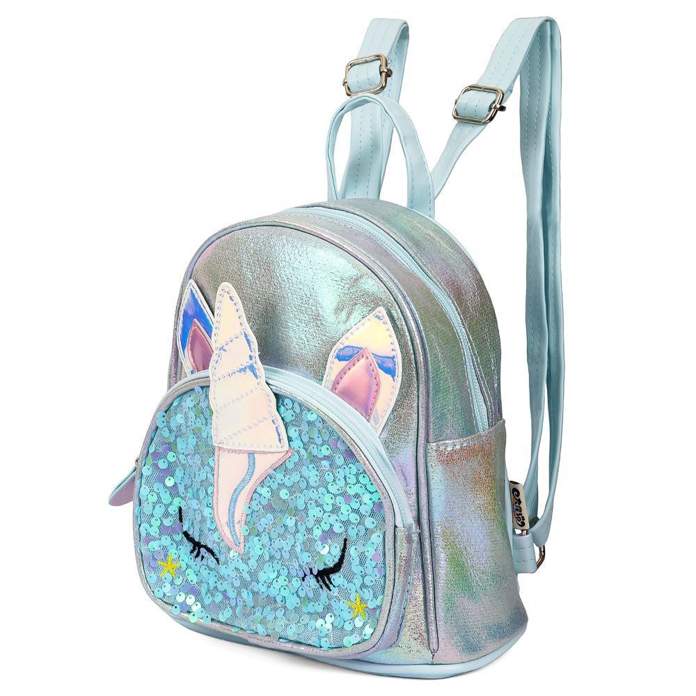 Eazy Kids - Sequin School Backpack - 10-Inch - Unicorn Green