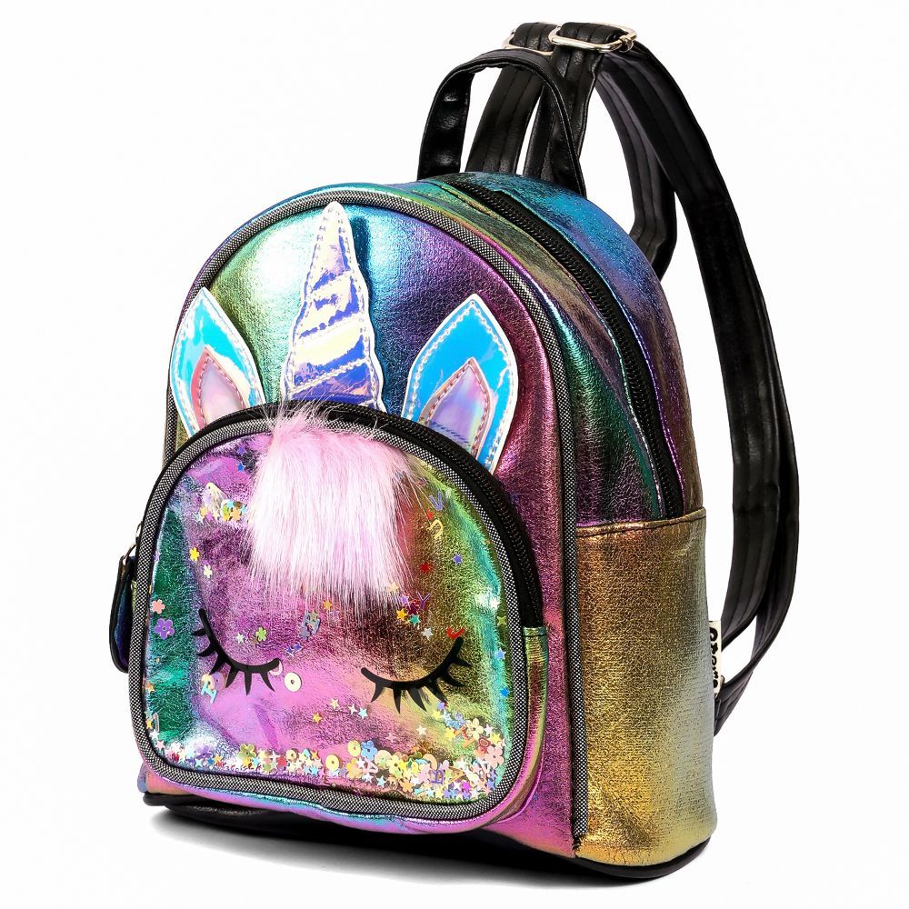 Eazy Kids - Sequin School Backpack - 10-Inch - Unicorn