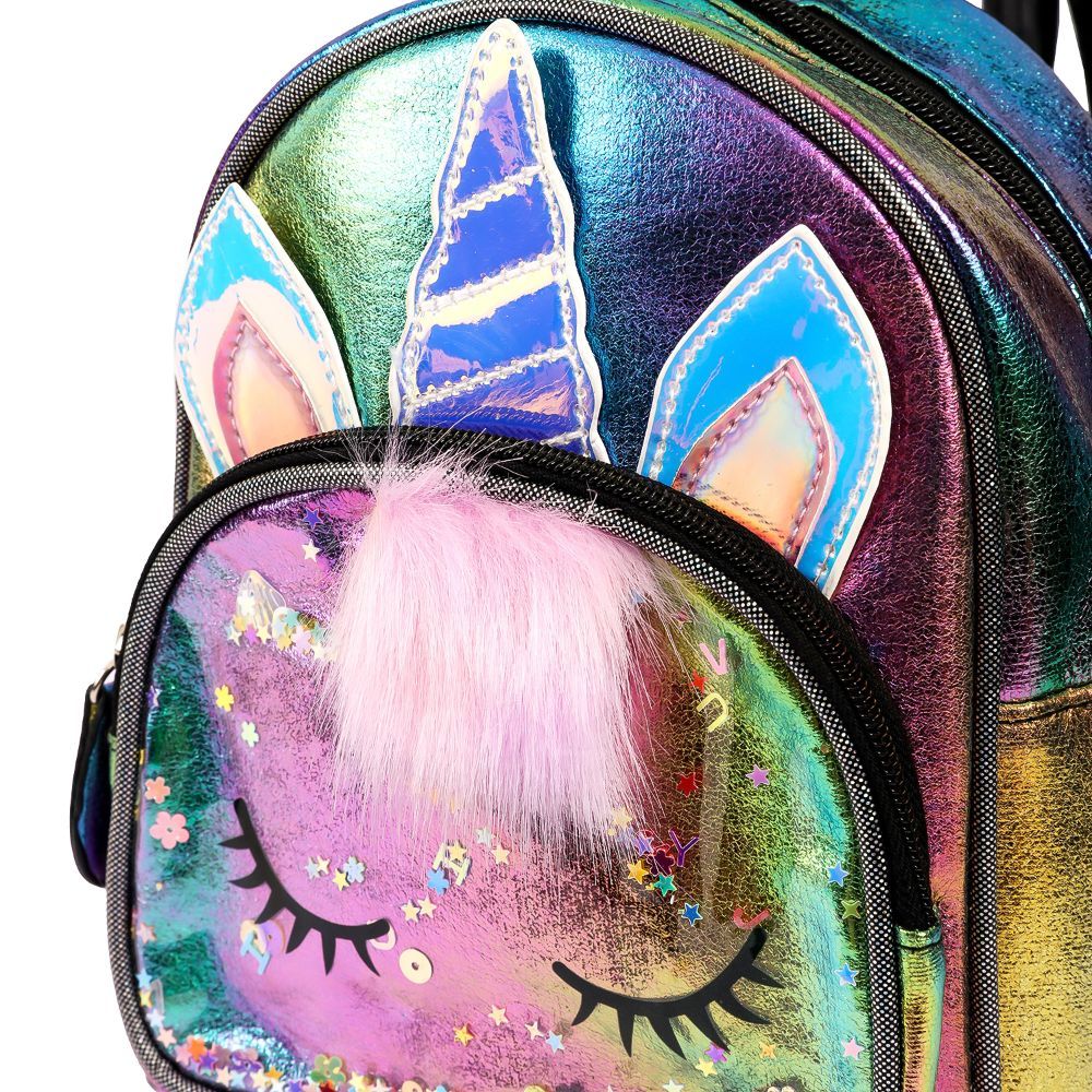 Eazy Kids - Sequin School Backpack - 10-Inch - Unicorn