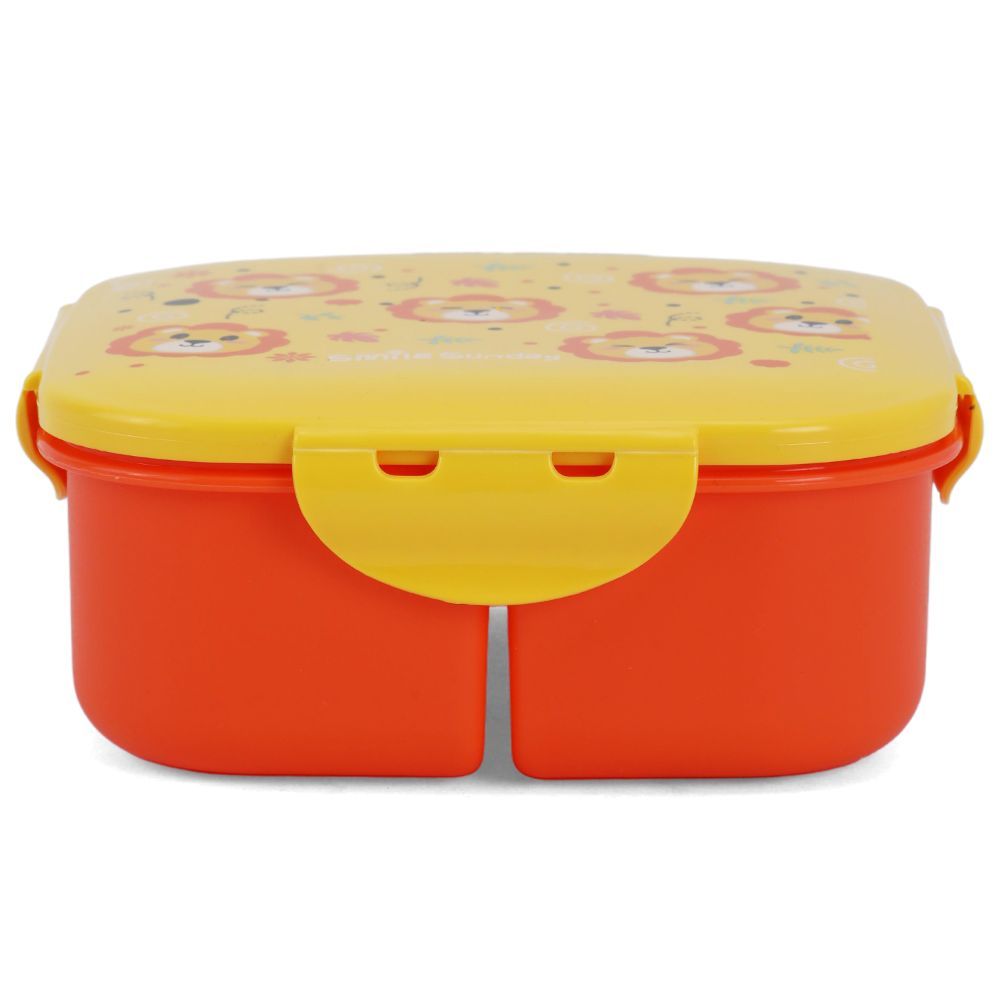 Eazy Kids Square Bento Lunch Box - Tiger Yellow - 3C