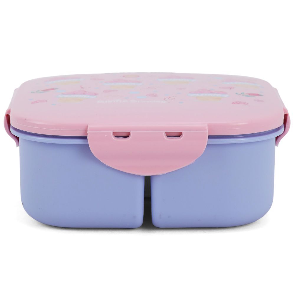 Eazy Kids Square Bento Lunch Box - Ice Cream Pink