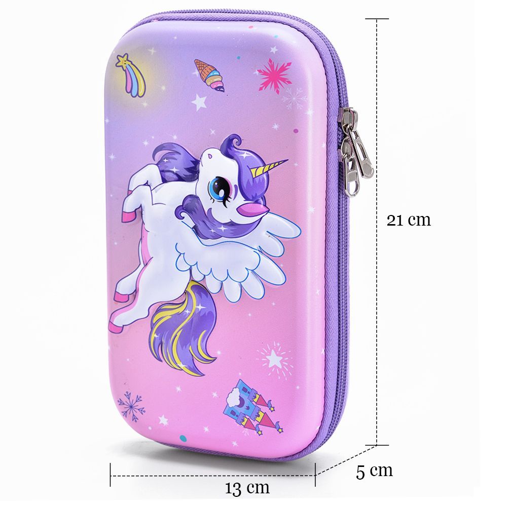 Eazy Kids - Unicorn Pencil Case - XL - Pink 