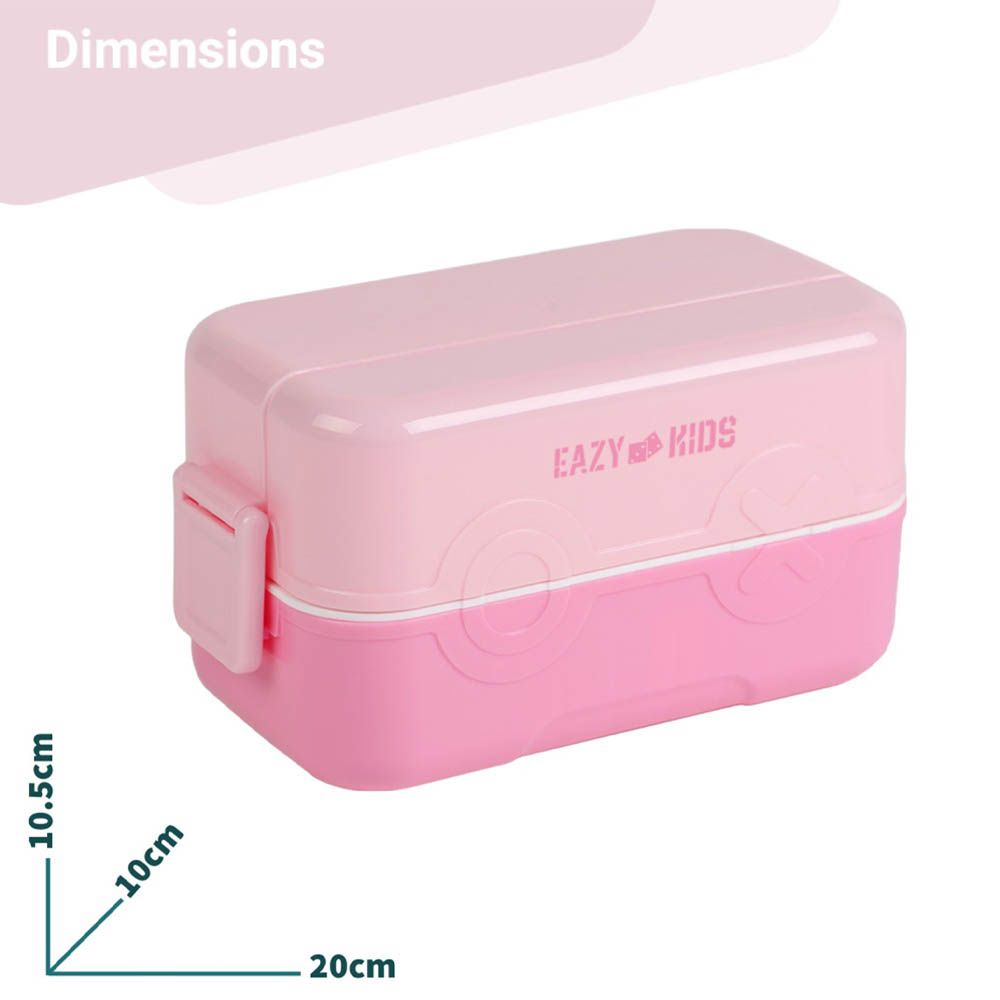 Eazy Kids - Double Decker Tic-Tac-Toe Lunch Box - Pink - 2C