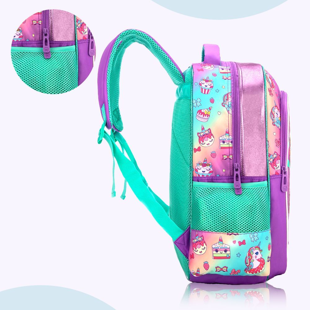 Eazy Kids - Backpack 18-Inch w/ Lunch Bag, Activity Bag & Pencil Case - Unicorn