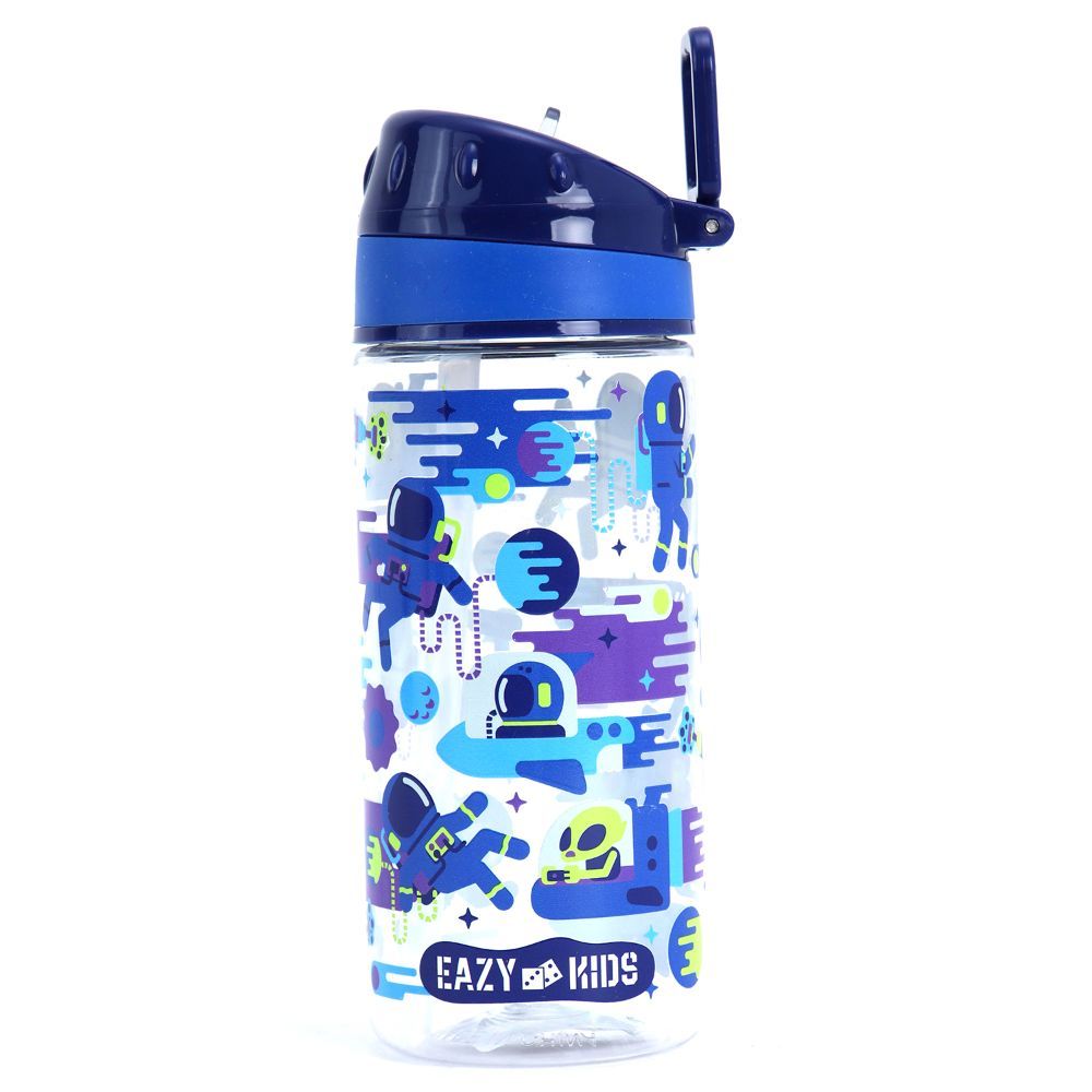 Eazy Kids - Astronauts Tritan Water Bottle W/ Handle 420ml - Blue