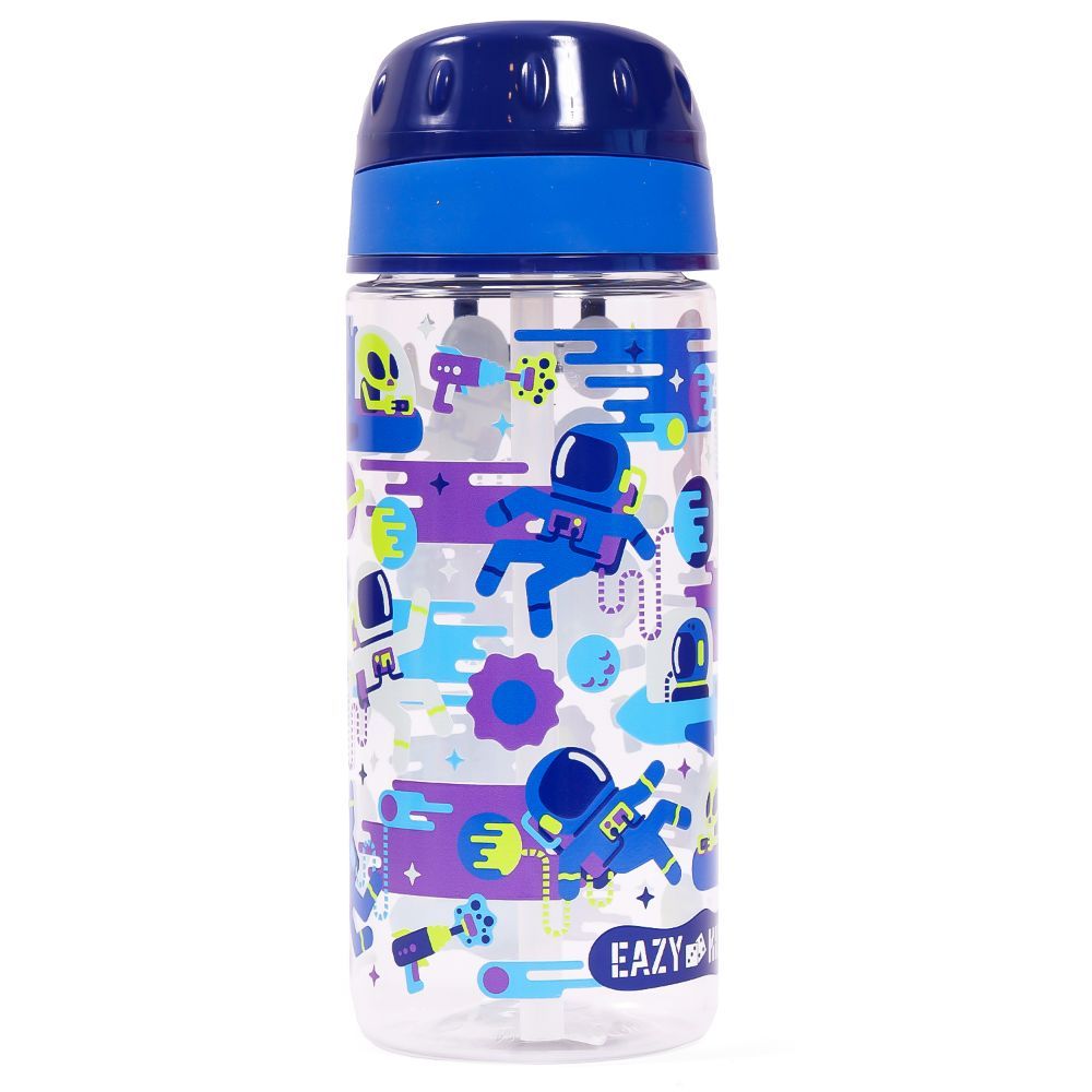 Eazy Kids - Astronauts Tritan Water Bottle W/ Handle 420ml - Blue