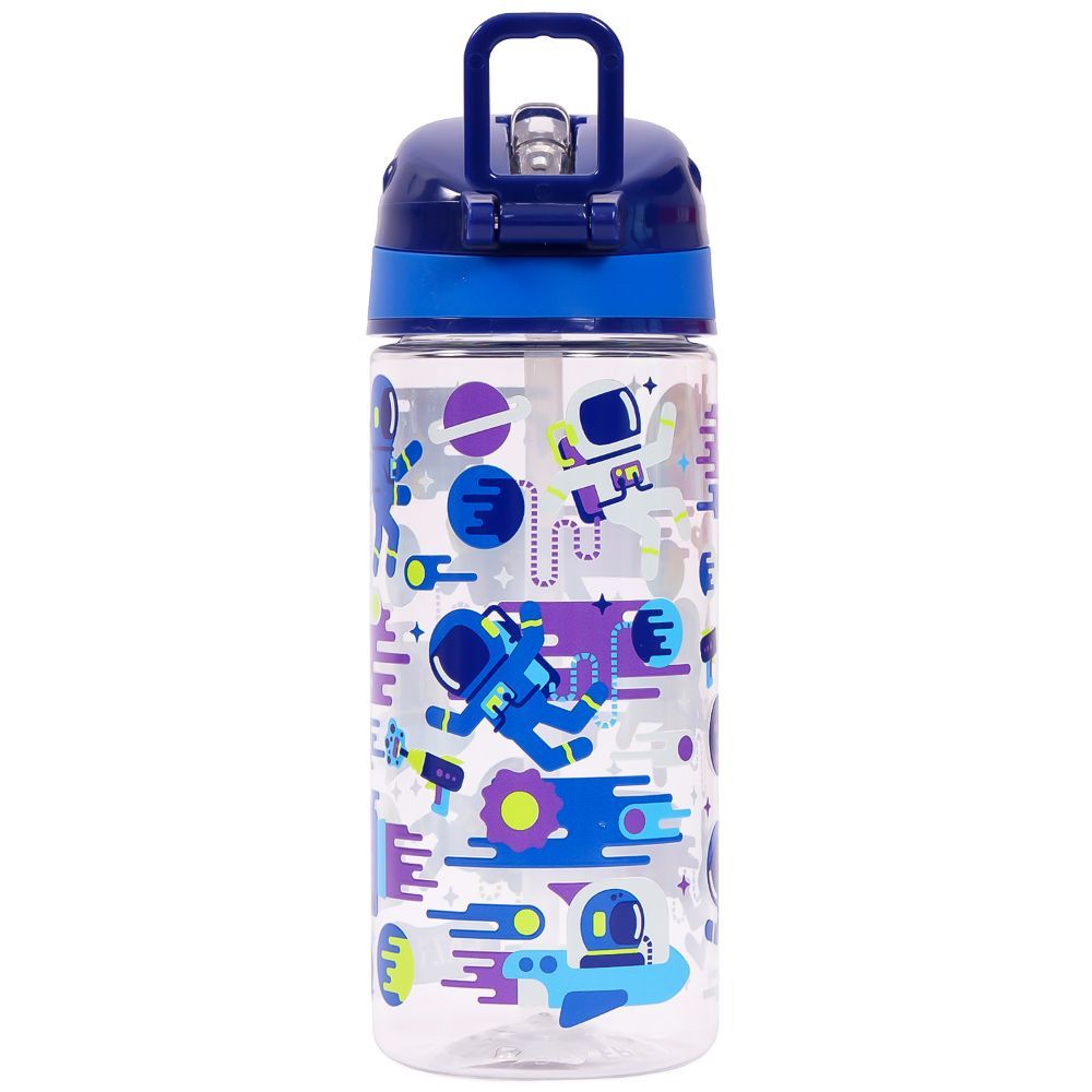 Eazy Kids - Astronauts Tritan Water Bottle W/ Handle 420ml - Blue