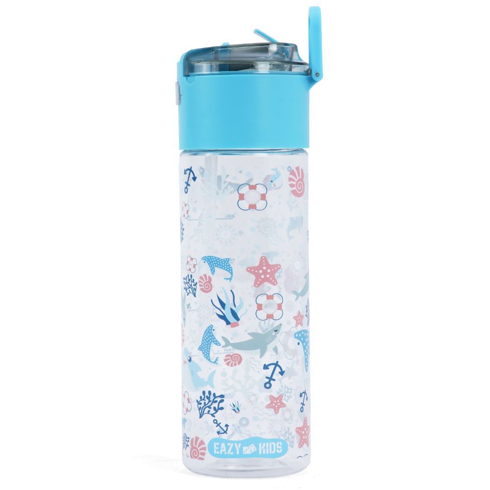 Eazy Kids - Shark Tritan Water Bottle W/ Snack Box 450ml - Blue