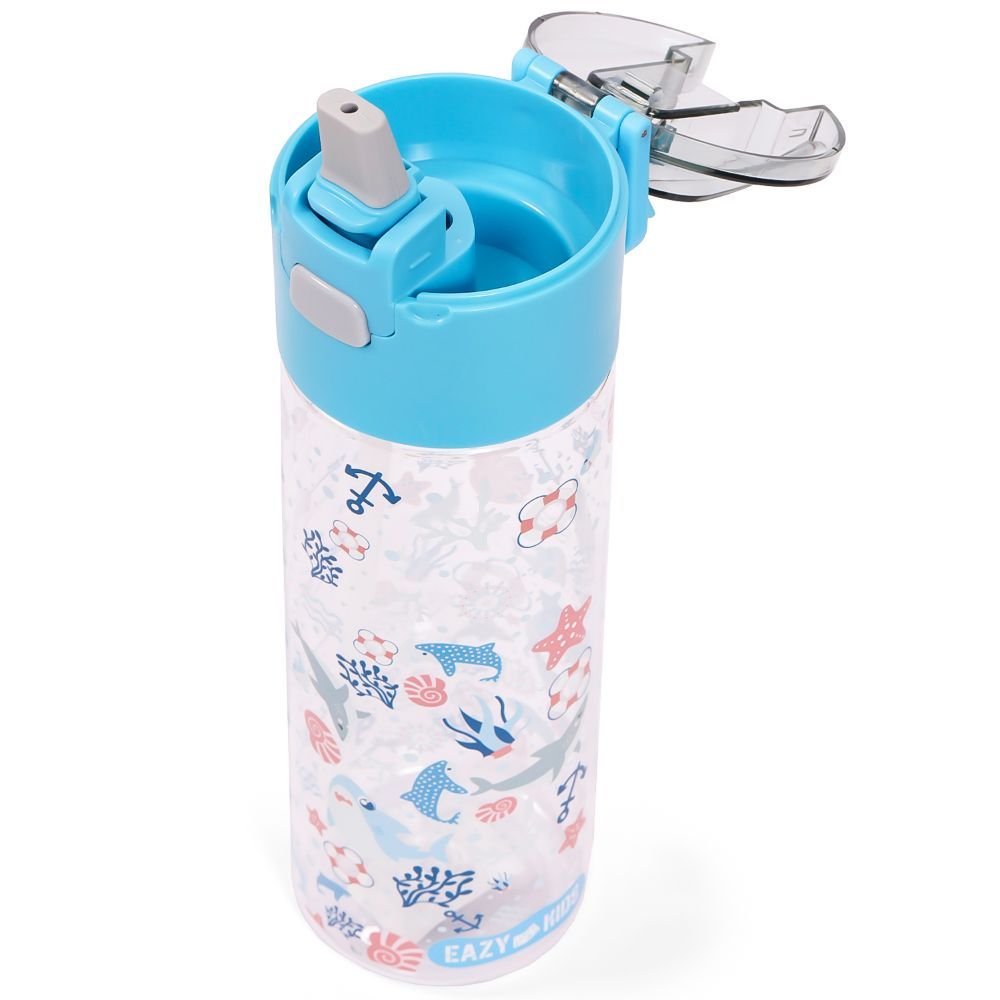 Eazy Kids - Shark Tritan Water Bottle W/ Snack Box 450ml - Blue