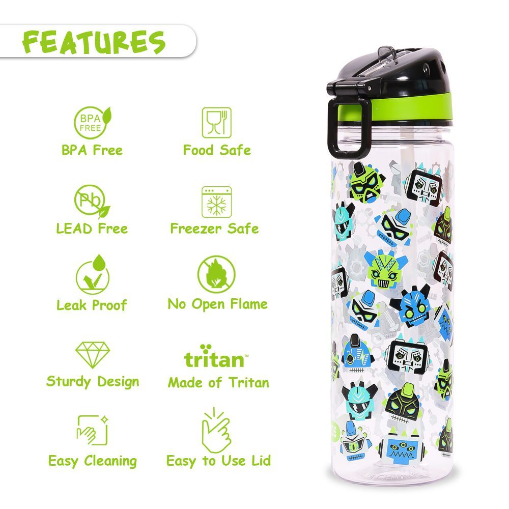 Eazy Kids - Gen Z Tritan Water Bottle W/ Handle 650ml - Black