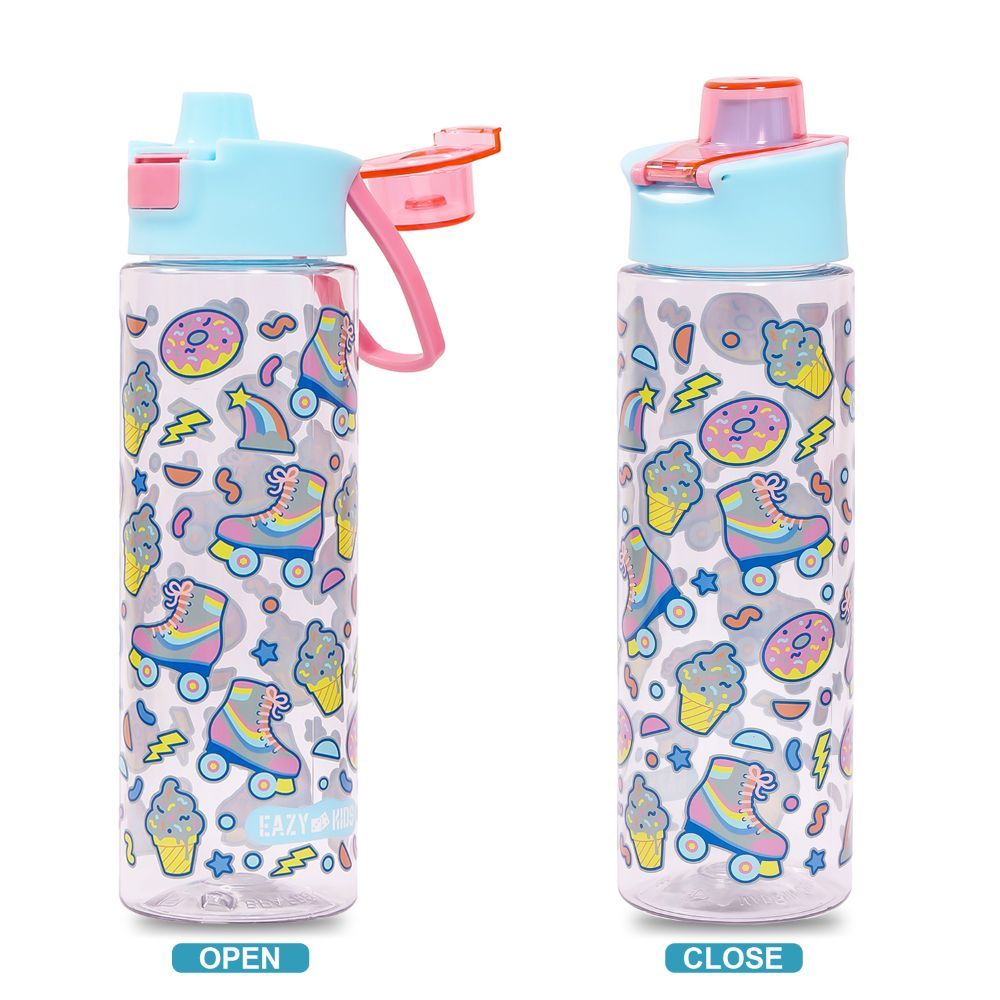 Eazy Kids - Gen Z Skater Tritan Water Bottle W/ Lid 750ml - Blue