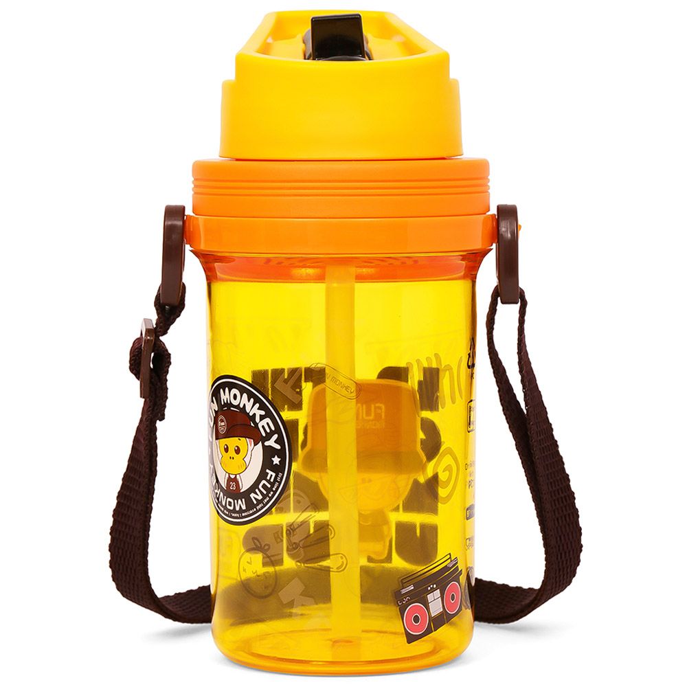 Eazy Kids - Water Bottle w/ Straw & Strap 500ml - Yellow