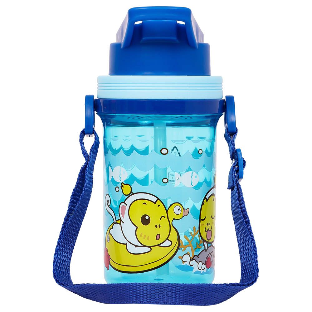 Eazy Kids - Water Bottle w/ Straw & Strap 500ml - Blue