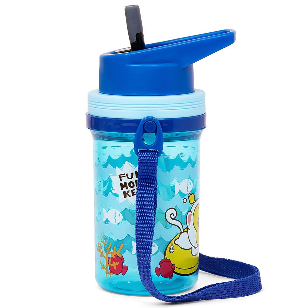 Eazy Kids - Water Bottle w/ Straw & Strap 500ml - Blue