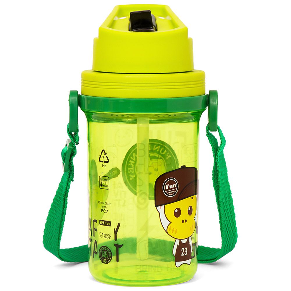 Eazy Kids - Water Bottle w/ Straw & Strap 500ml - Green