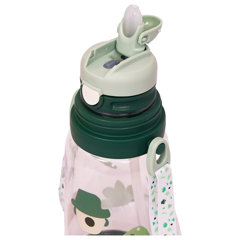 Eazy Kids - Printed Water Bottle w/ Straw 600ml - Green