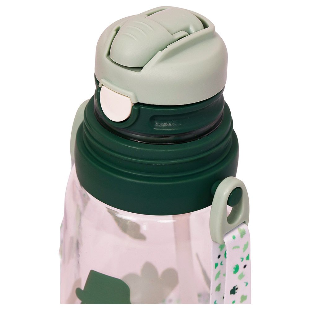 Eazy Kids - Printed Water Bottle w/ Straw 600ml - Green