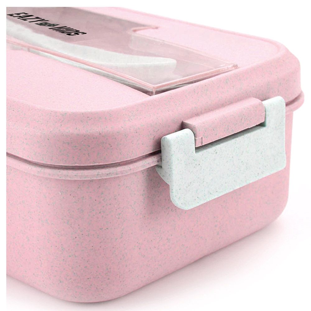 Eazy Kids Wheat Straw Leakproof Eco Bento Lunch Box - Pink (1000ml)