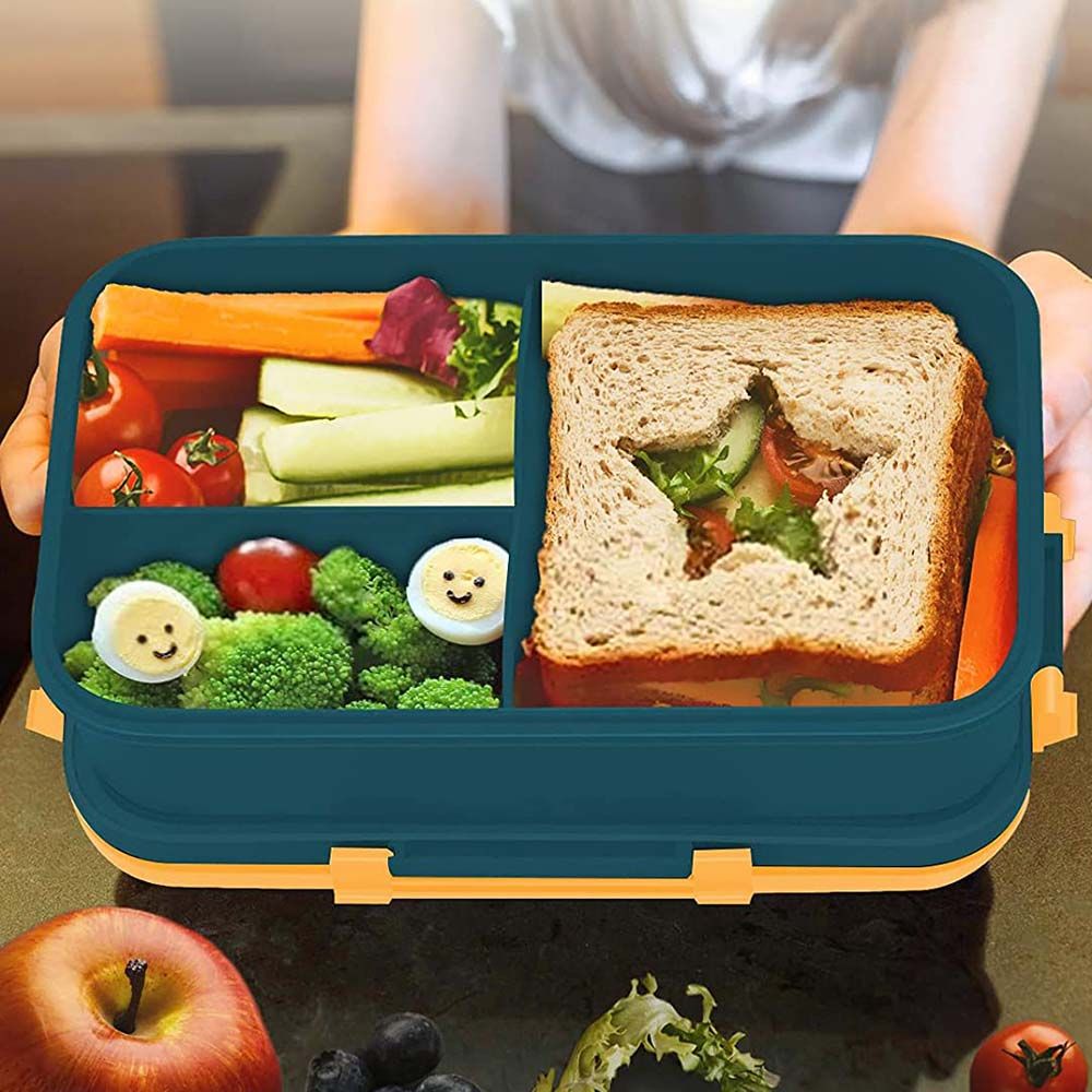 Eazy Kids Wheat Straw Leakproof Eco-Friendly Bento Lunch Box - Blue (1500ml)