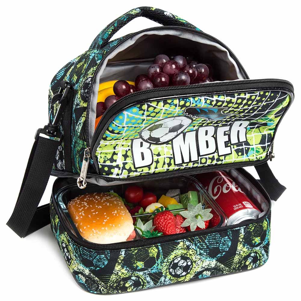 Eazy Kids - Bottle/Lunch Bag - Football Green