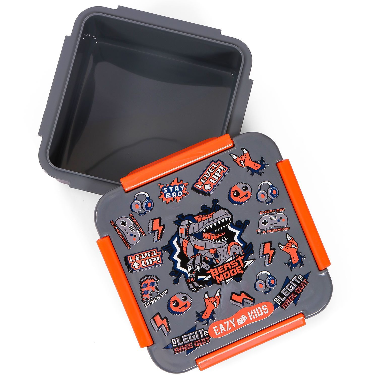 Eazy Kids - Lunch Box, Dinosaur, 650ml - Grey