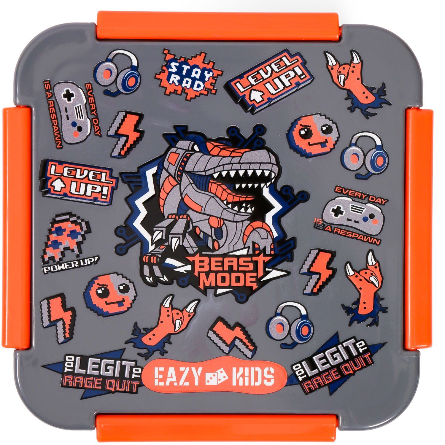 Eazy Kids - Lunch Box, Dinosaur, 650ml - Grey