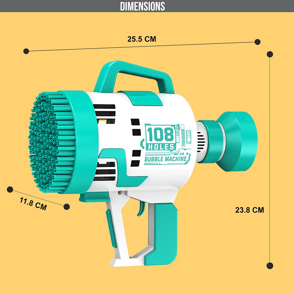 Little Story - 108 Holes Bubble Machine Gun Battery Operated - Cyan