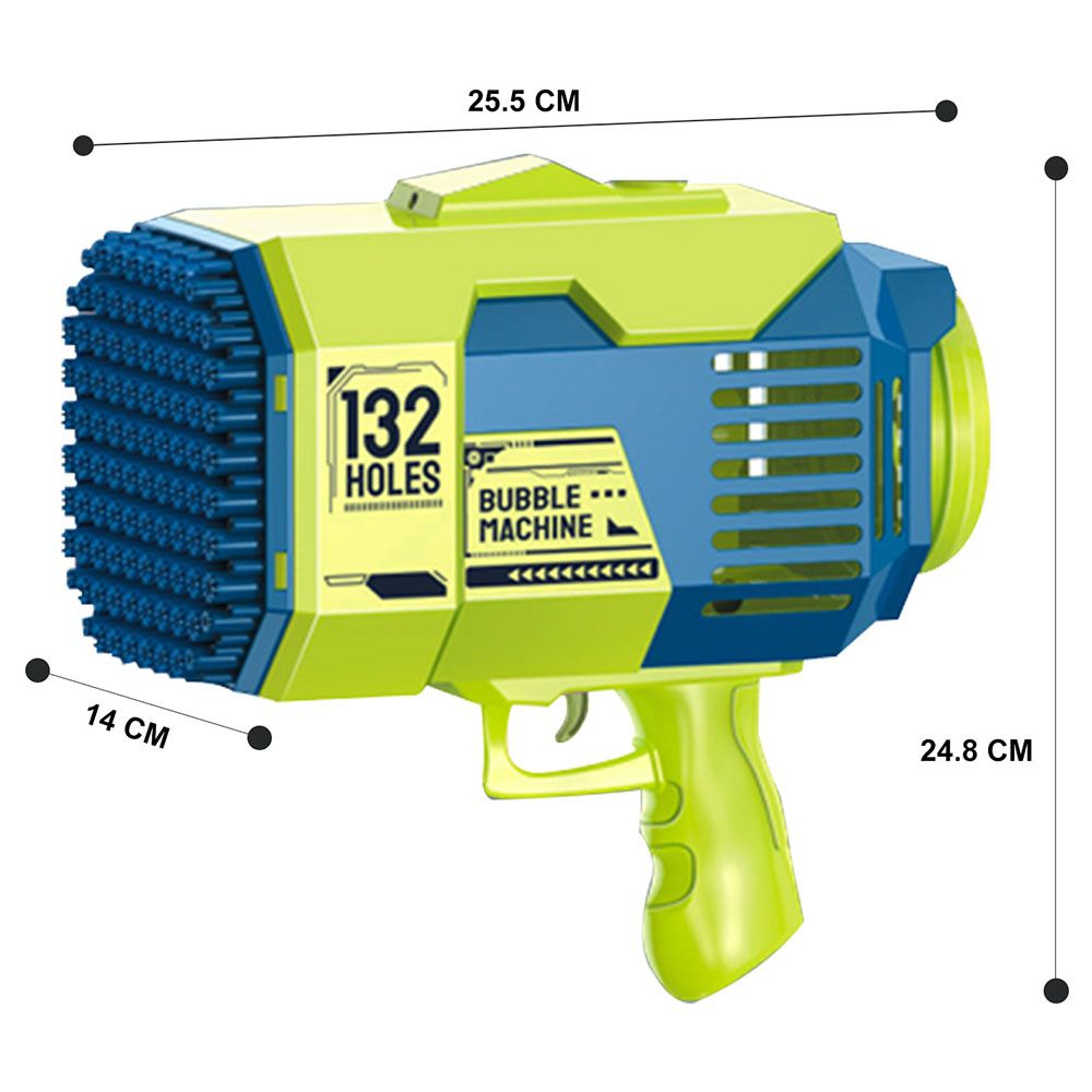 Little Story - 132 Holes Bubble Machine Gun w/ Light - Green