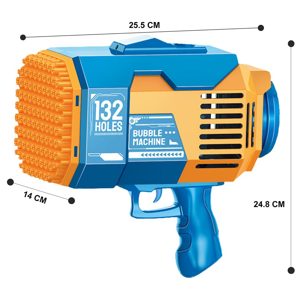 Little Story - 132 Holes Bubble Machine Gun w/ Light - Orange