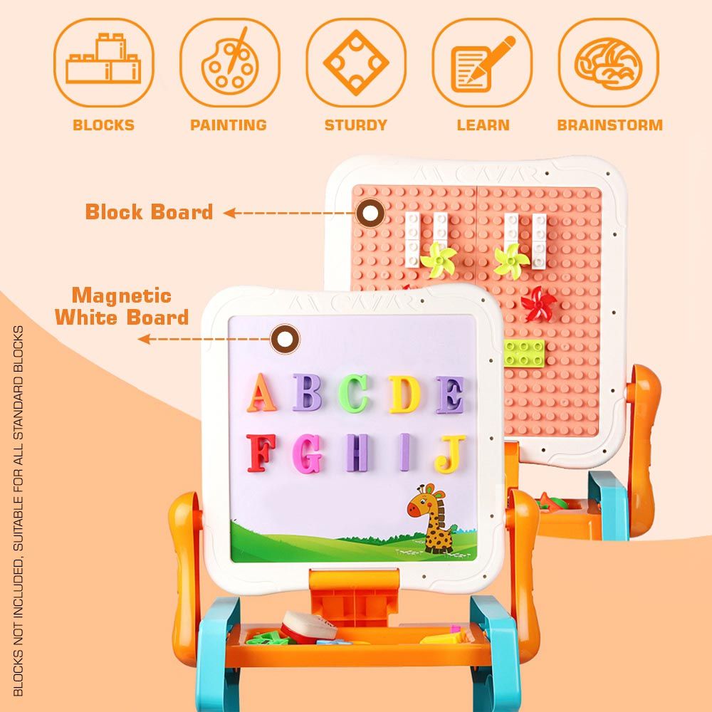 Little Story - 2-In-1 Table & Magnetic Learning Board Set W/ Chair