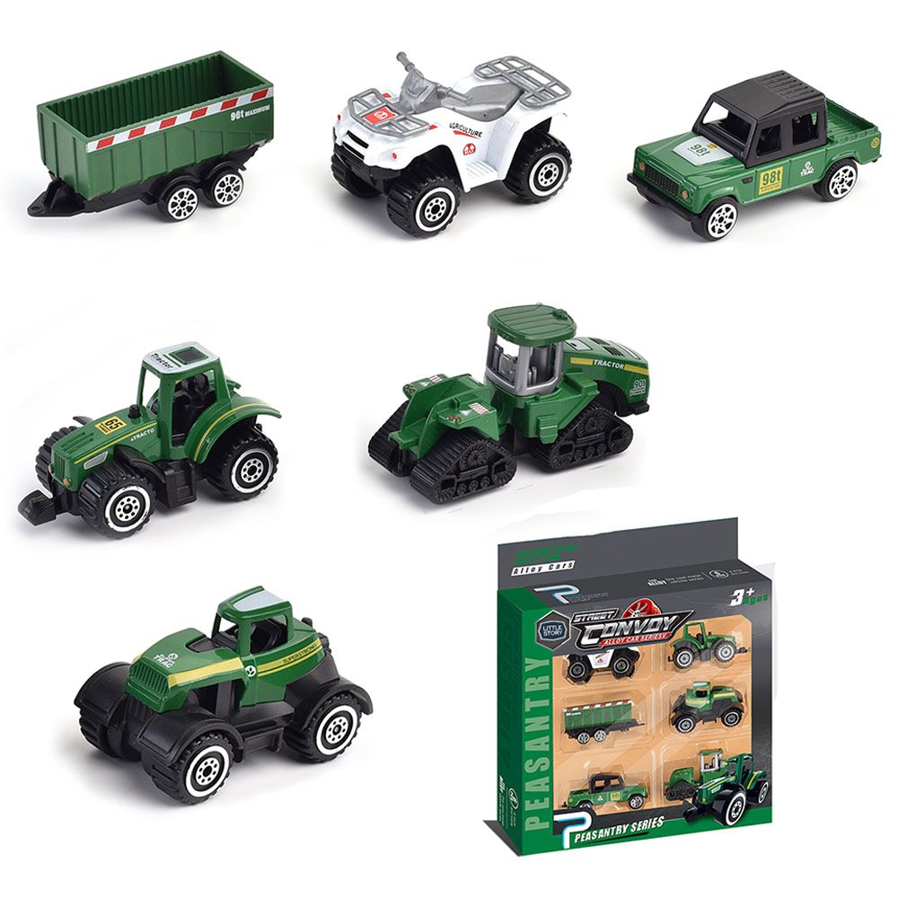 Little Story - Alloy Sliding Farmer's Vehicle - 6Pcs