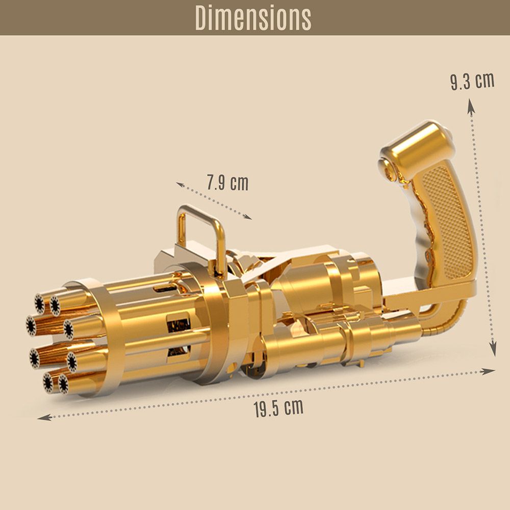 Little Story - 8 Holes Bubble Machine Kids Gun - Golden