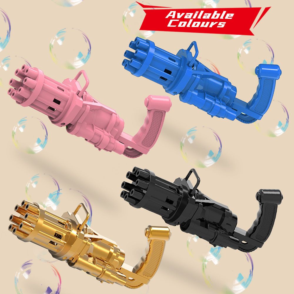 Little Story - 8 Holes Bubble Machine Kids Gun - Golden