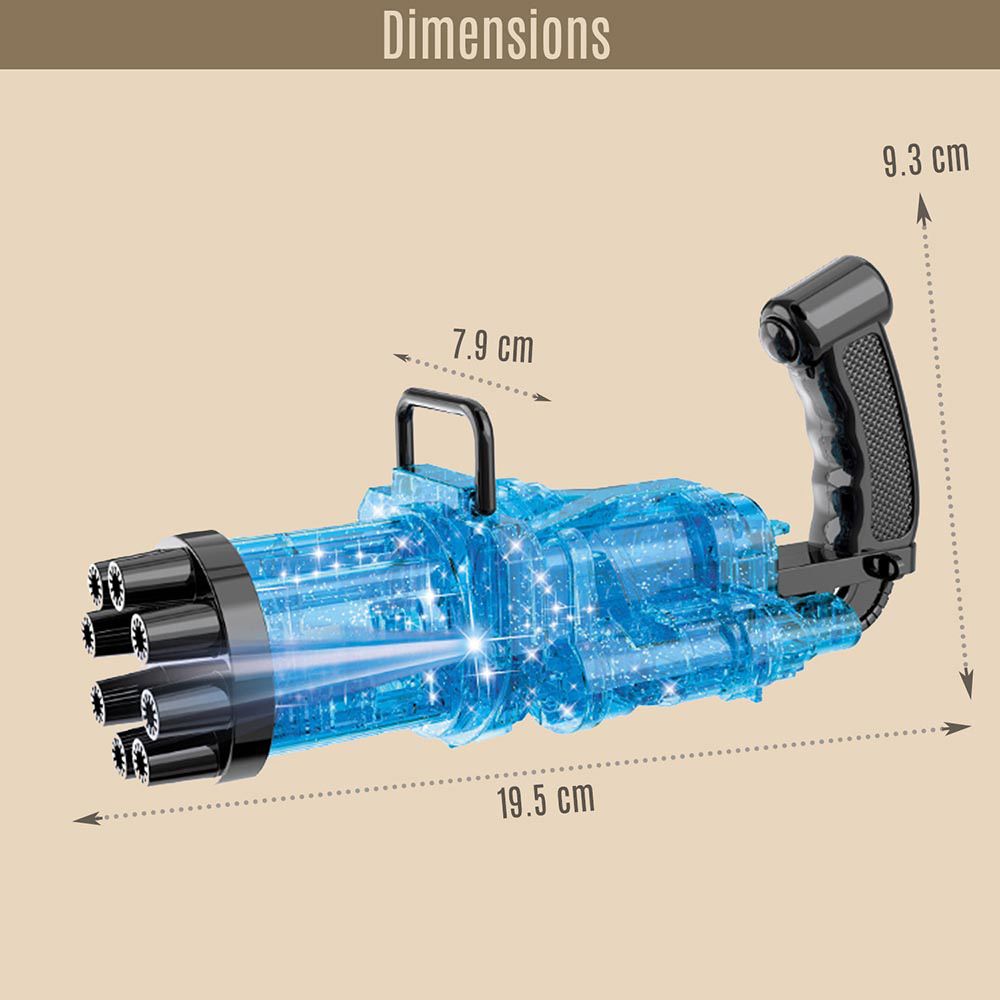 Little Story - 8 Holes Bubble Machine Kids Gun - Shiny Blue