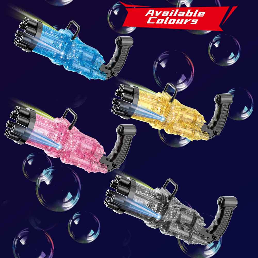 Little Story - 8 Holes Bubble Machine Kids Gun - Shiny Blue