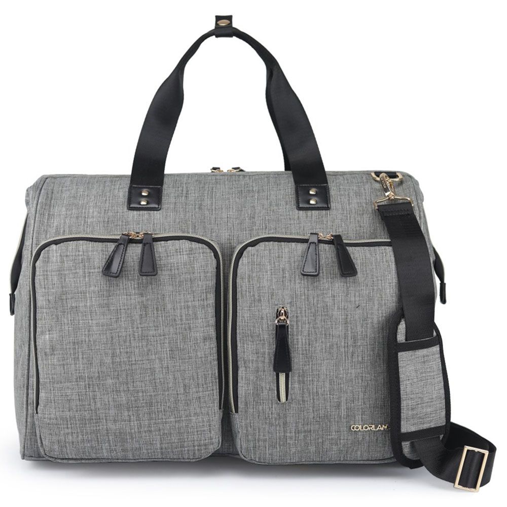 Little Story - Gabrielle XL Travel Diaper Bag w/ Changing Mat - Grey