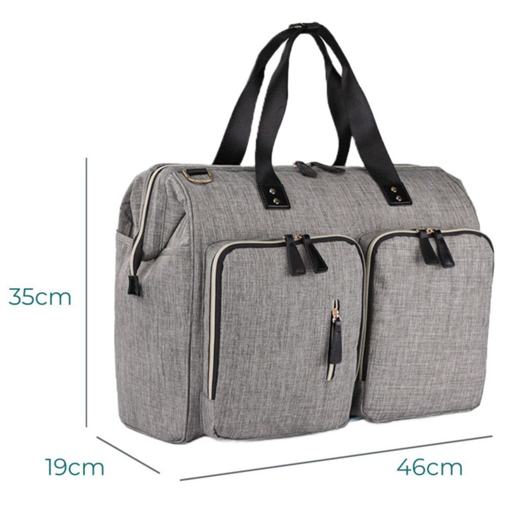 Little Story - Gabrielle XL Travel Diaper Bag w/ Changing Mat - Grey