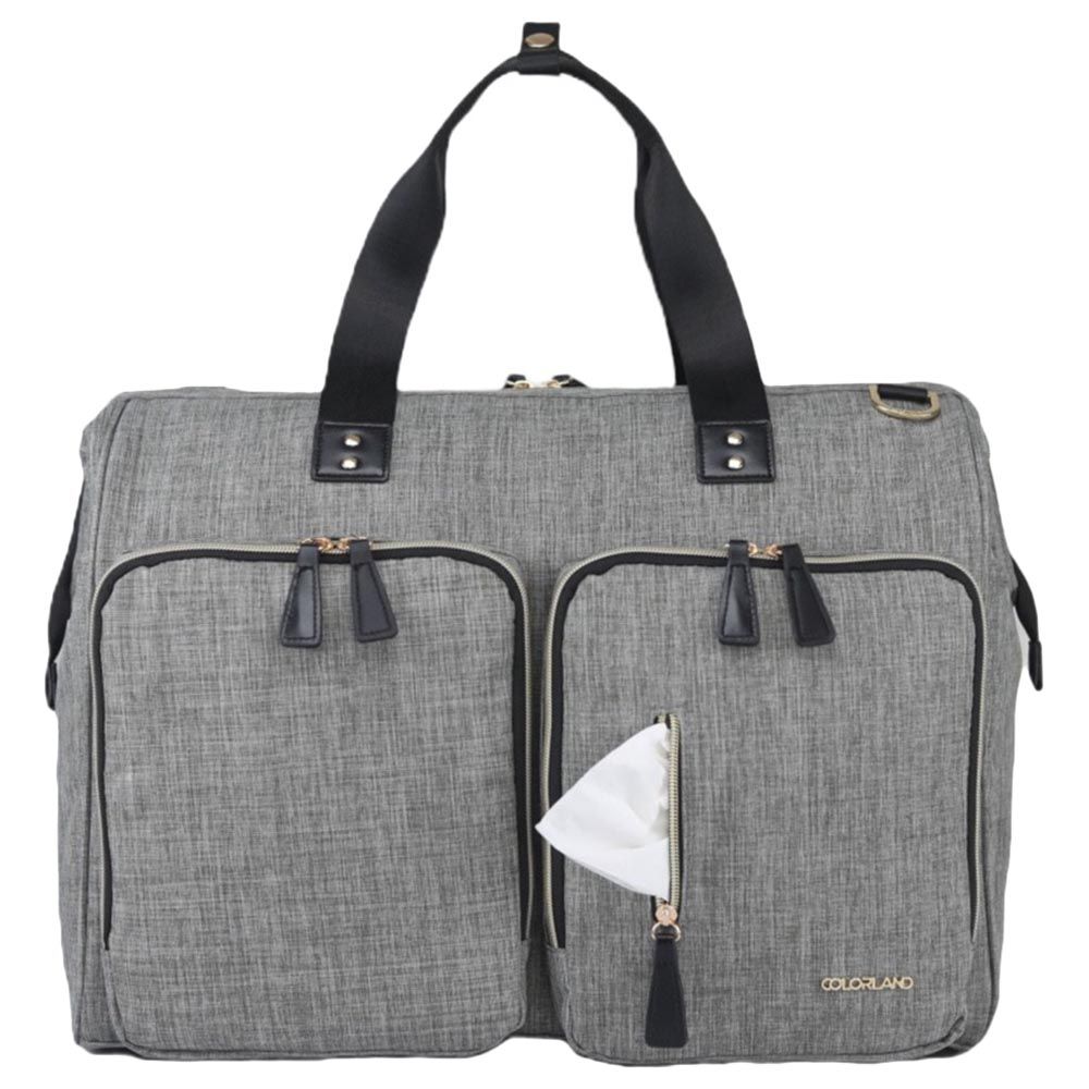 Little Story - Gabrielle XL Travel Diaper Bag w/ Changing Mat - Grey