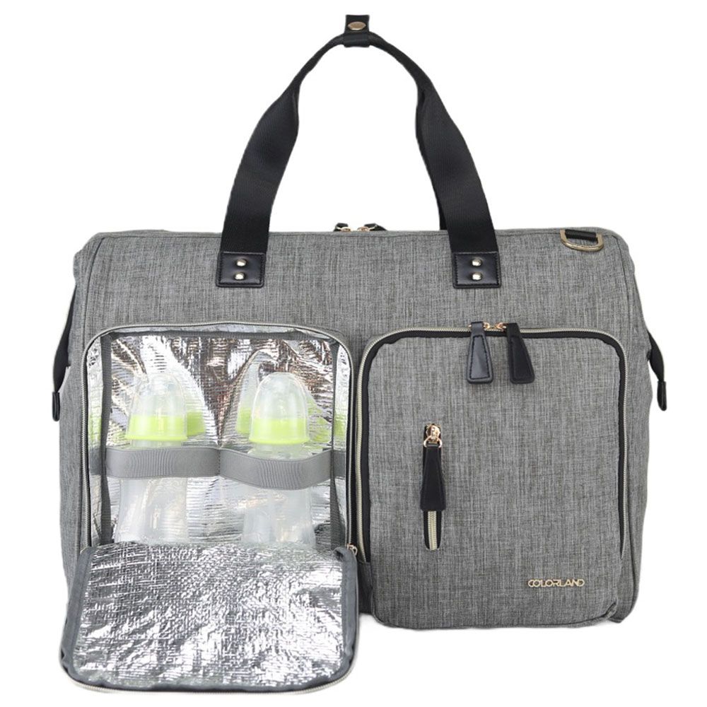 Little Story - Gabrielle XL Travel Diaper Bag w/ Changing Mat - Grey