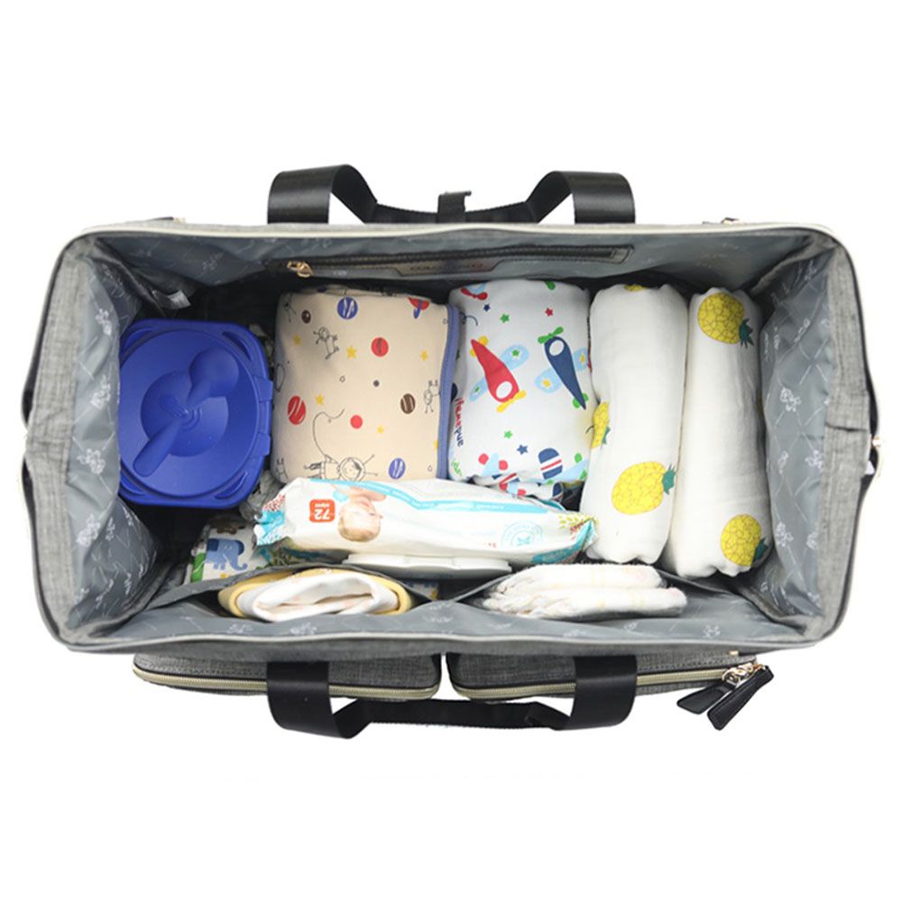 Little Story - Gabrielle XL Travel Diaper Bag w/ Changing Mat - Grey