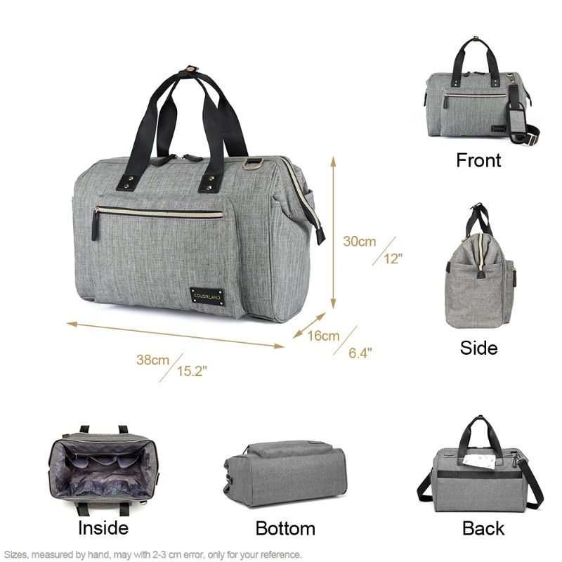 Little Story - Zera Mom Dad Diaper Bag - Grey