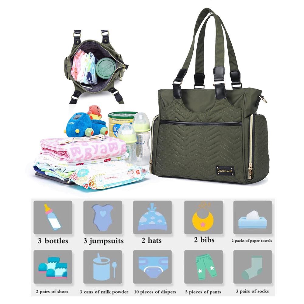 Little Story - Matilda Diaper Bag - Olive Green