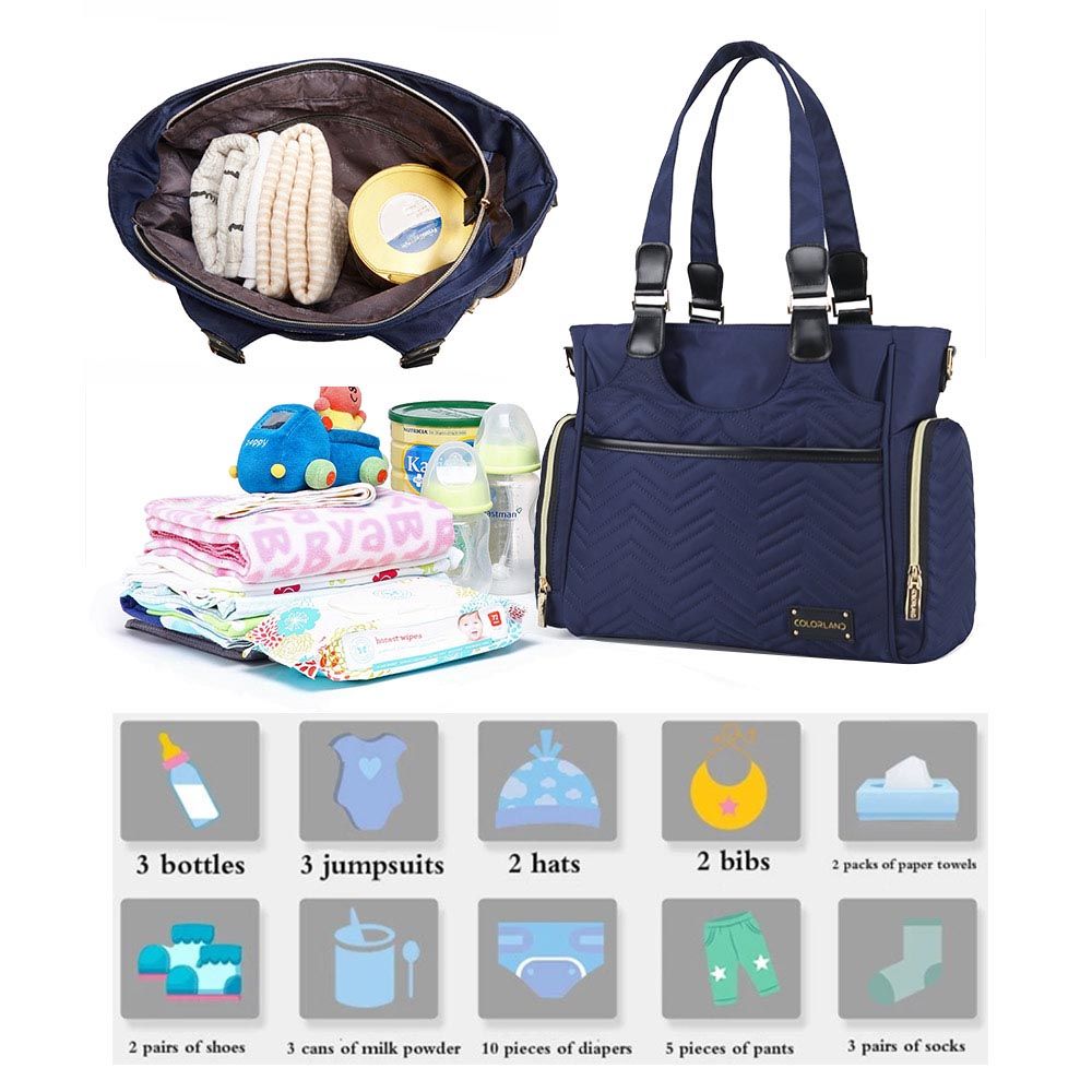 Little Story - Matilda Diaper Bag - Navy Blue