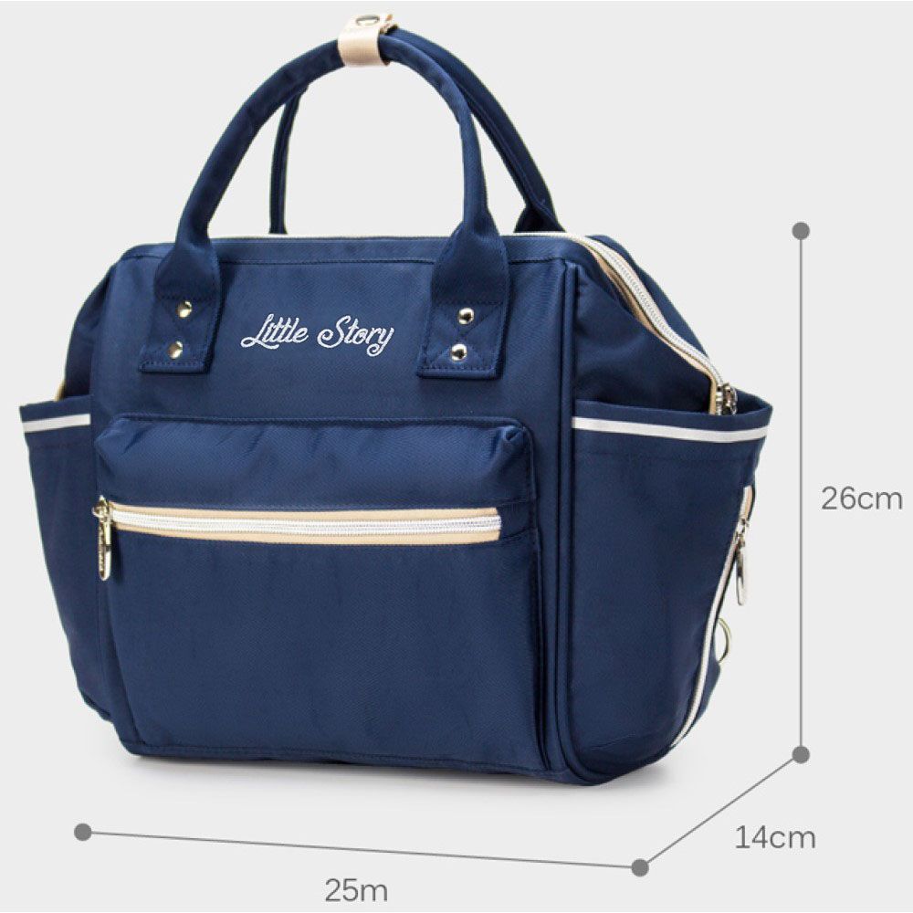 Little Story - Ace Diaper Bag - Blue Beige