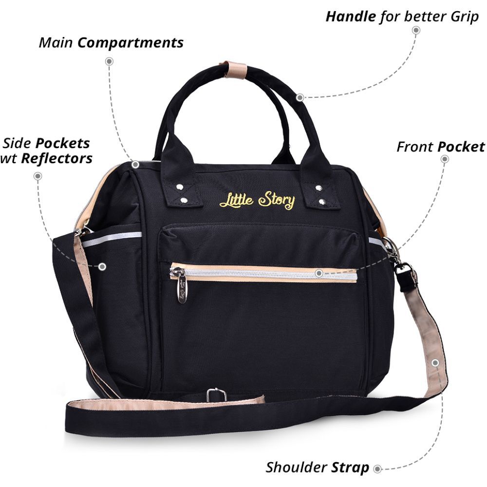 Little Story Ace Diaper Bag - Black