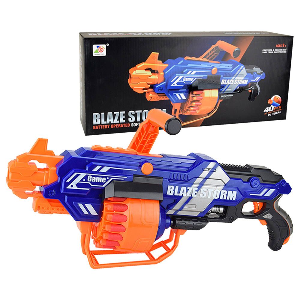 Little Story - Kids Bullet Gun w/ Bullets - 40Pcs - Blue/Orange