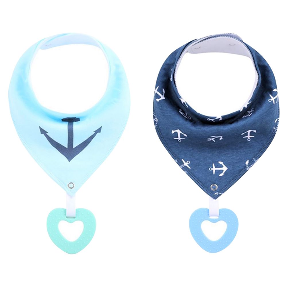 Little Story Bandana Drool Bibs Pack of 2 - Anchors