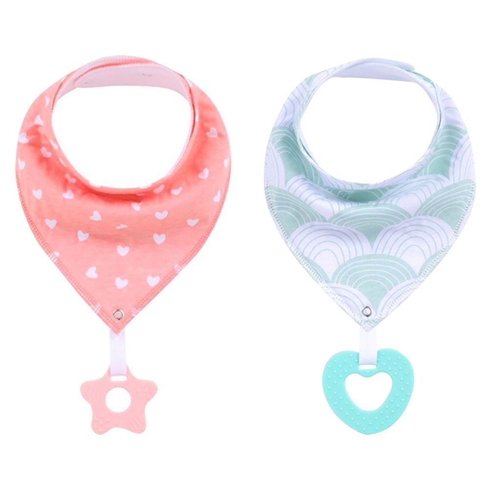 Little Story Bandana Drool Bibs Pack of 2 - Love