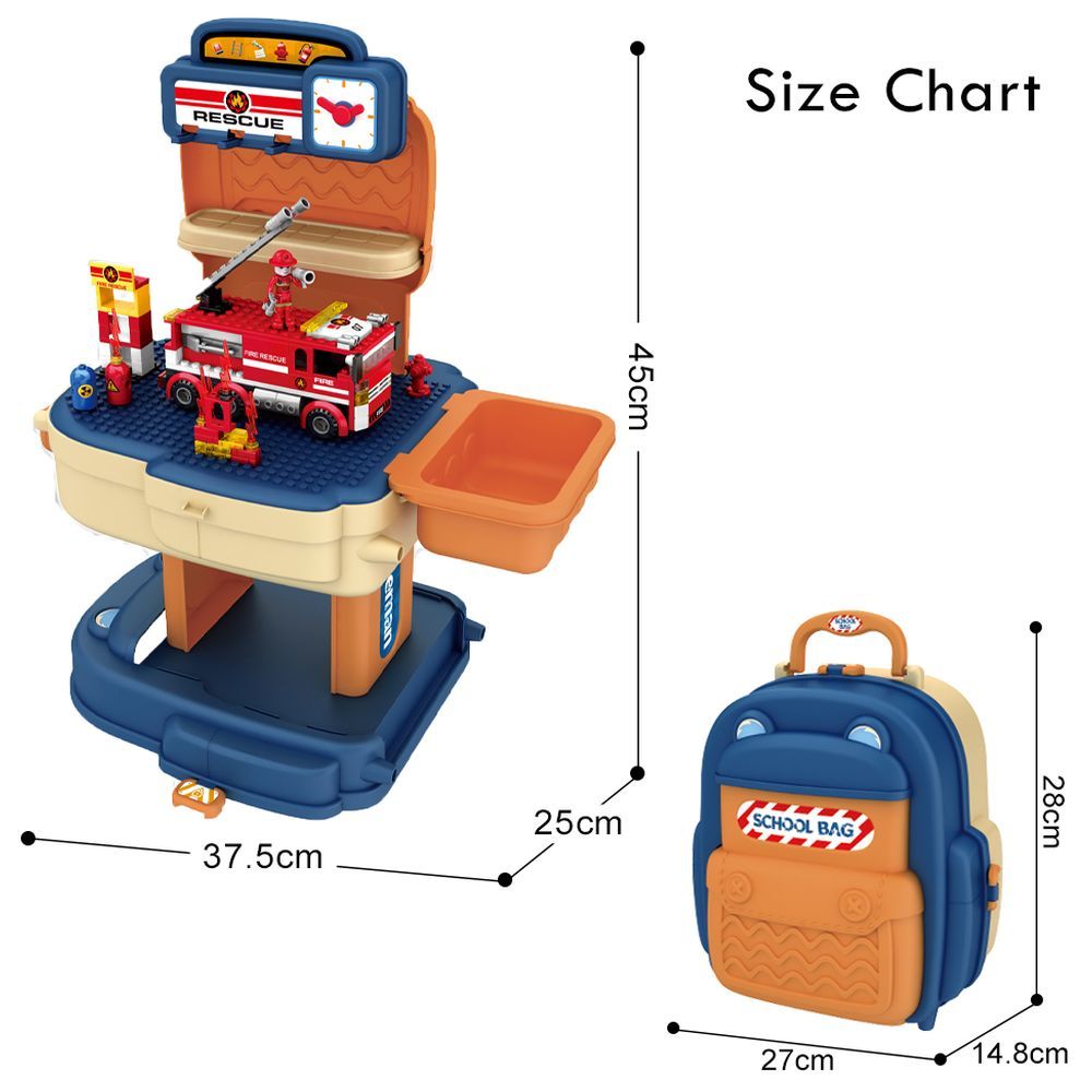 Little Story - Fire Station W/ Fire Truck & Block Toy Set 223pcs