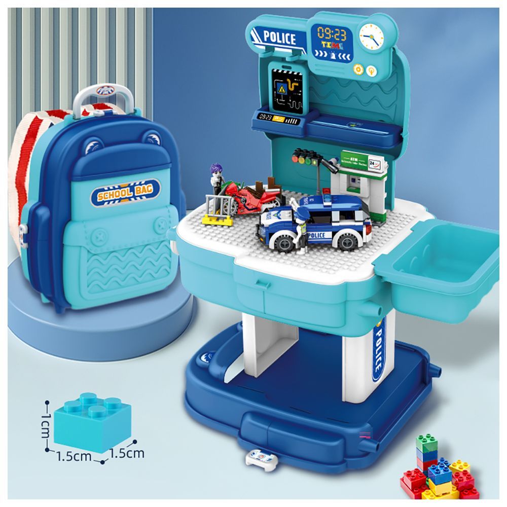 Little Story - Police Station W/ Police Car & Block Toy Set 219pcs